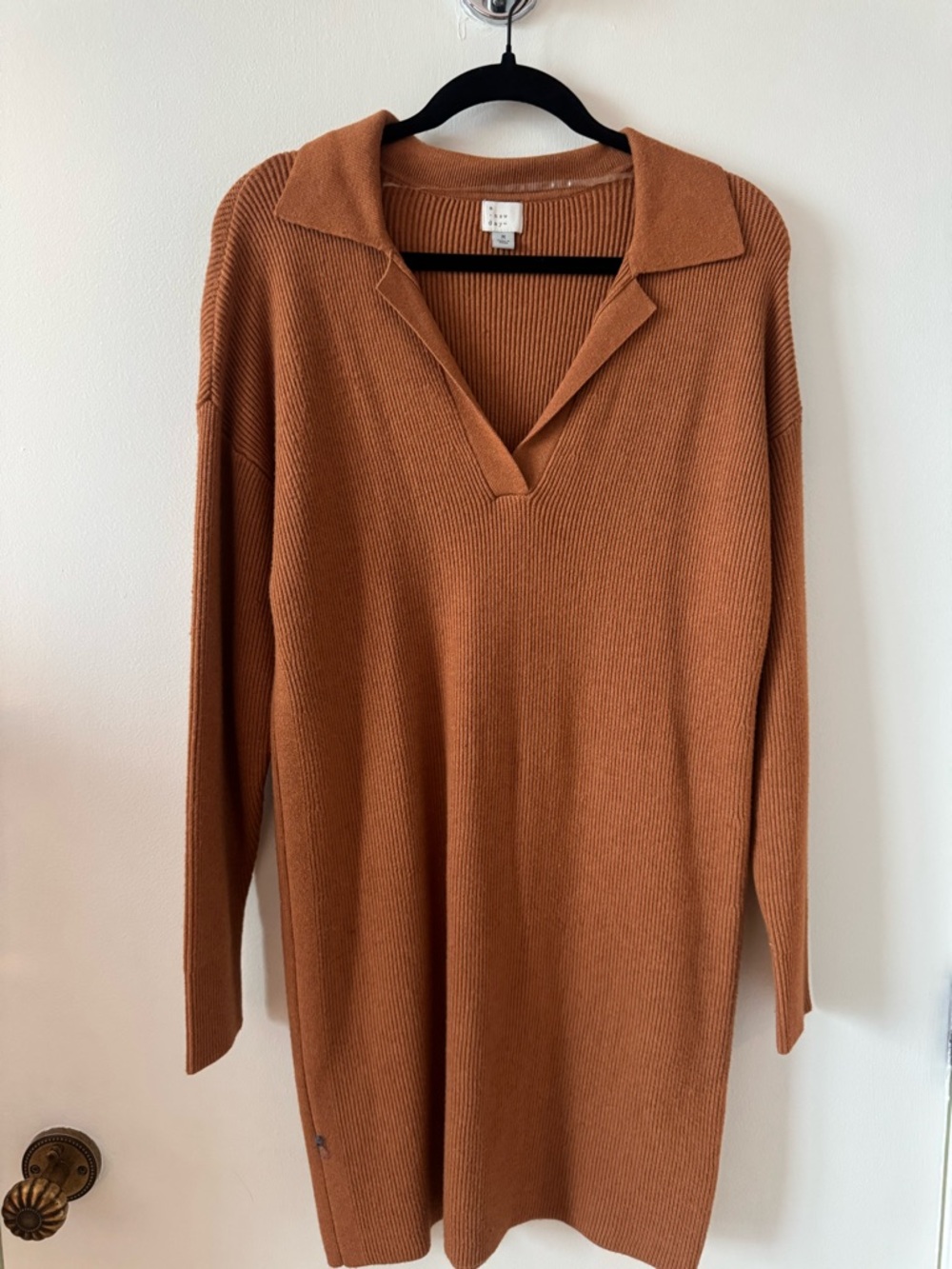 a new day Copper Ribbed Knit Top